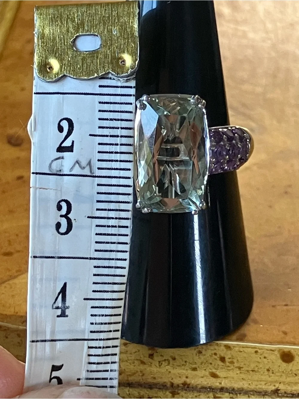 Genuine Prasiolite African Amethyst Ring Size 8